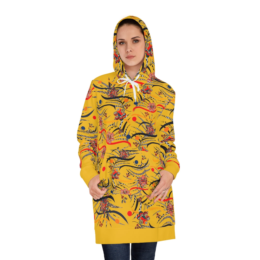 Yellow Wilderness Hoodie Dress (AOP)