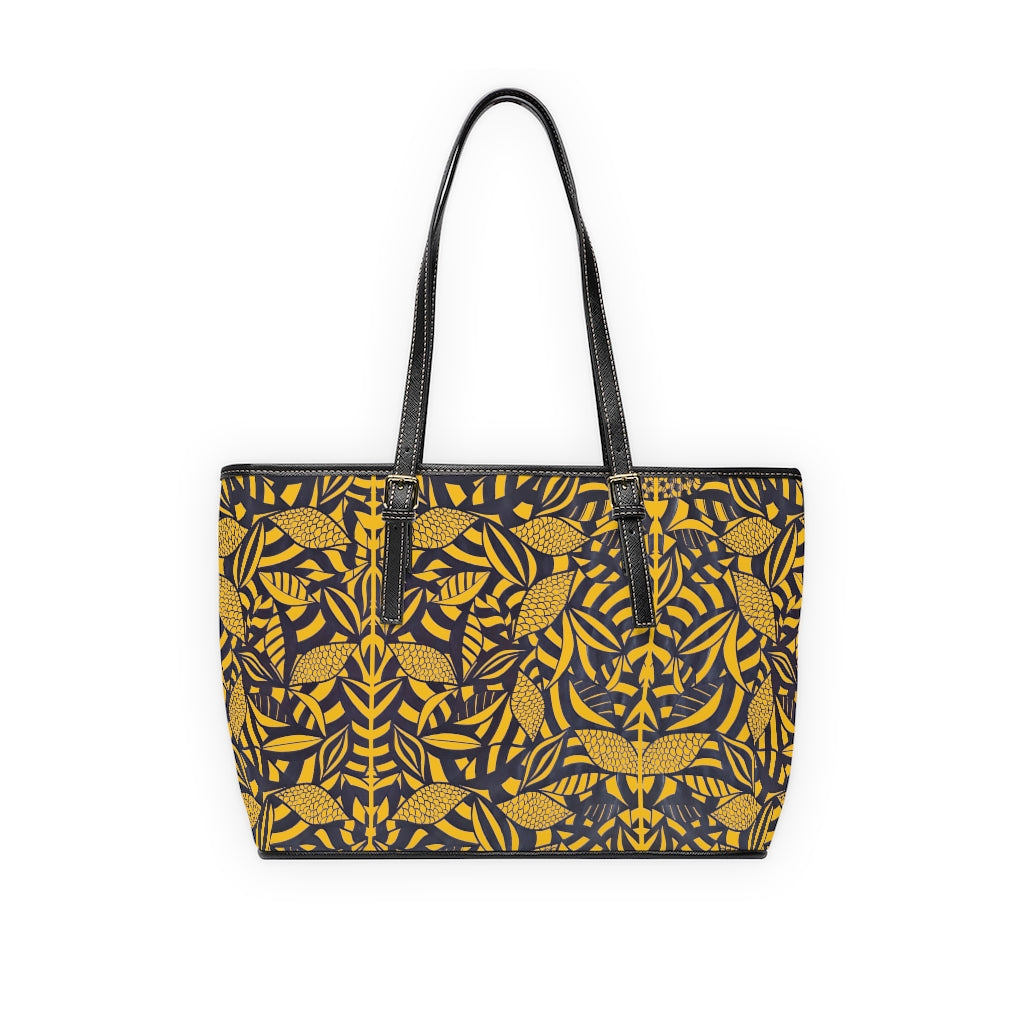 Yellow Tropical Minimalist PU Leather Shoulder Bag