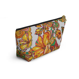 Slate Artsy Floral Accessory Pouch