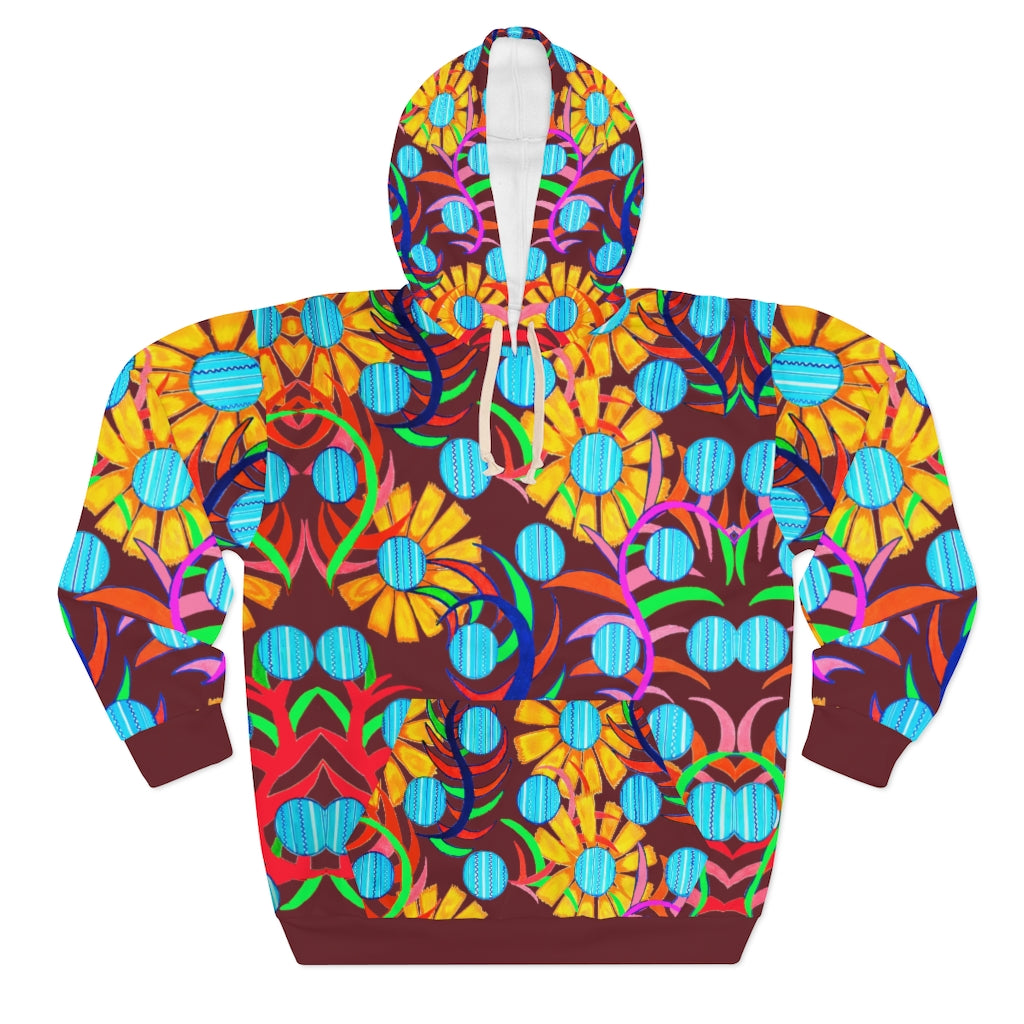 Unisex Sunflower Pullover Marsala Hoodie