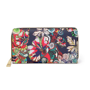 ink graphic floral pop wallet