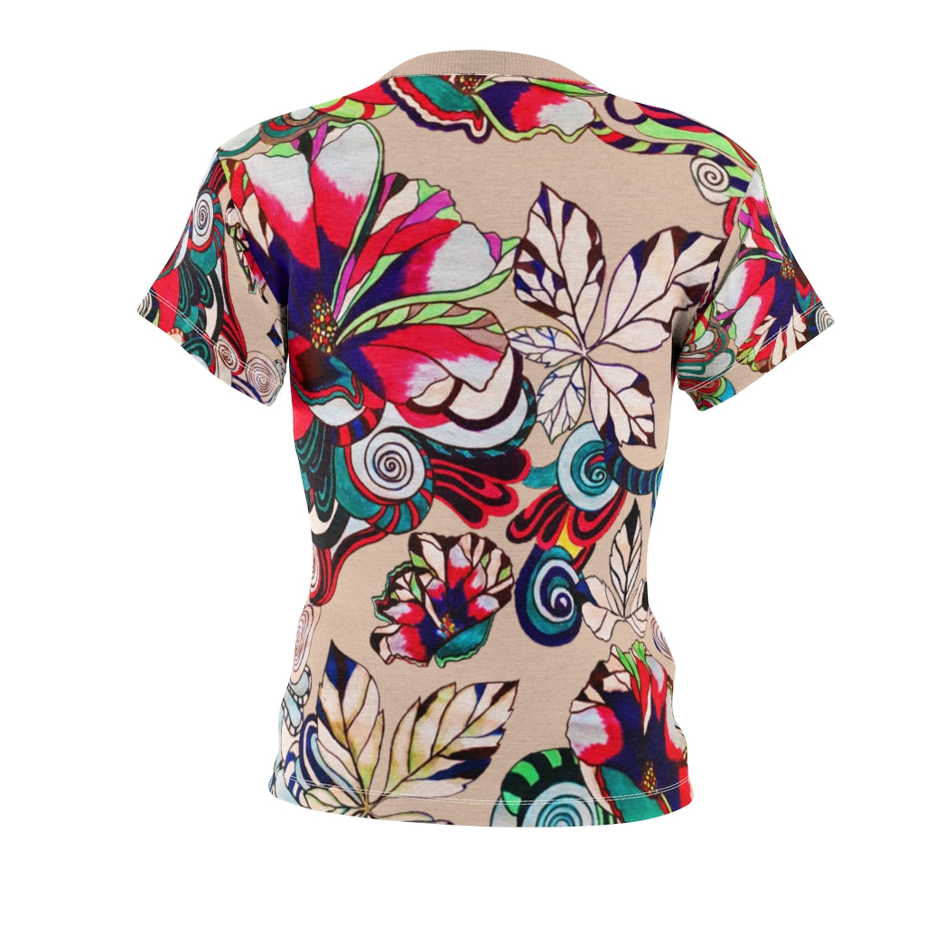 Graphic Floral AOP Nude T-Shirt