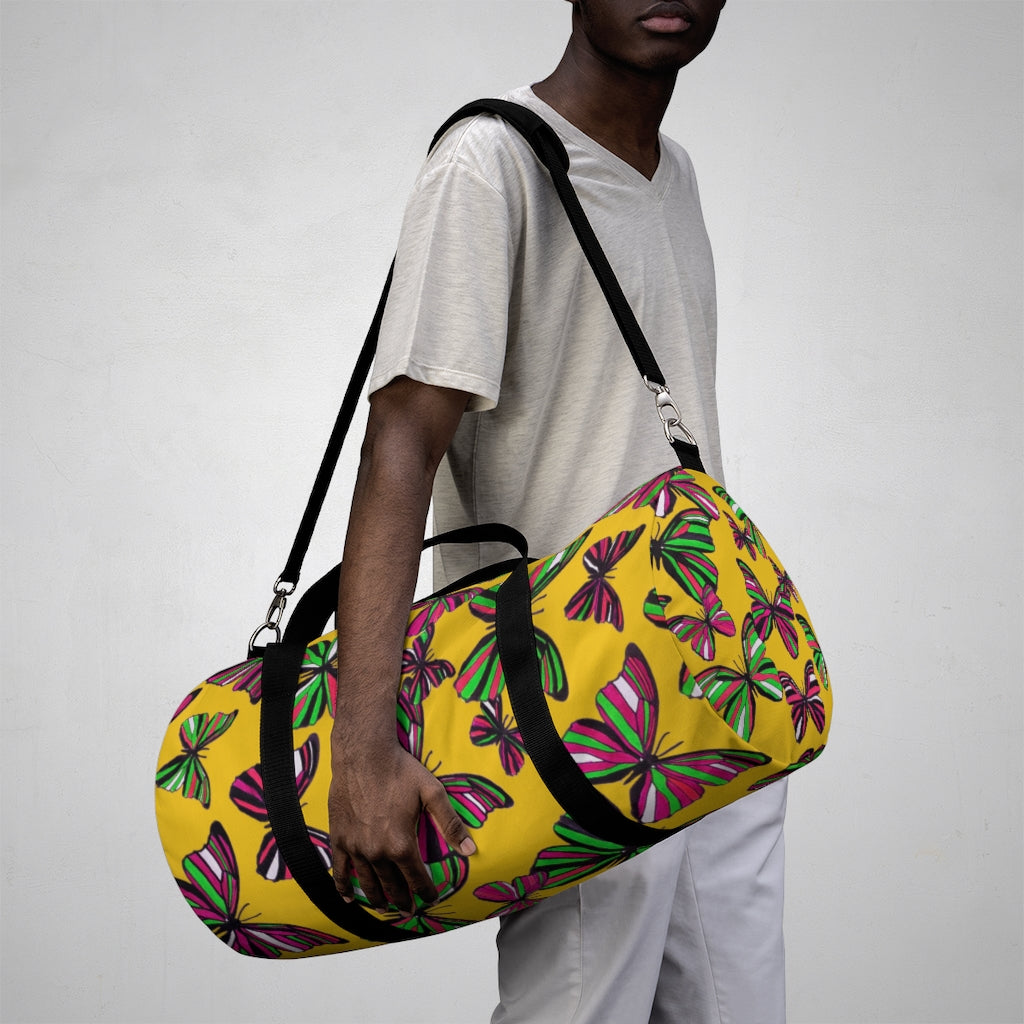 Butterflies Yellow Duffel Bag