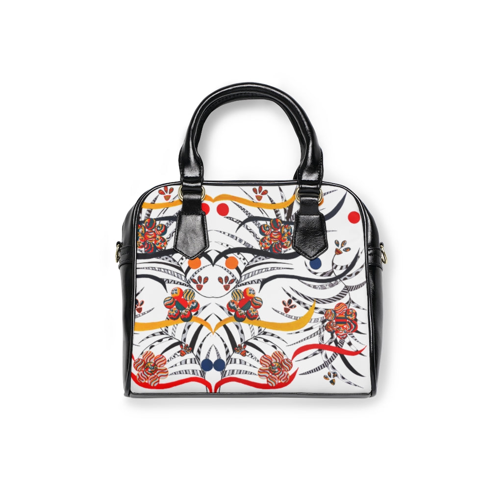 white animal & jungle print handbag