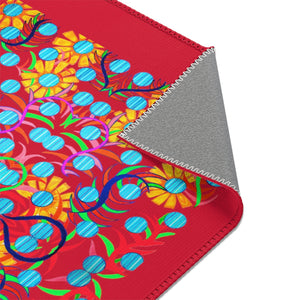 Sun Flower Red Area Rug