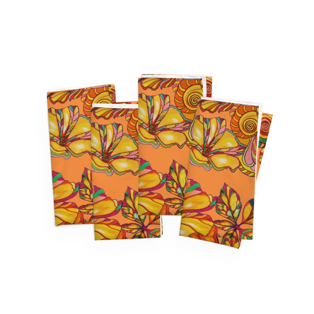 Peach Artsy Floral Napkin