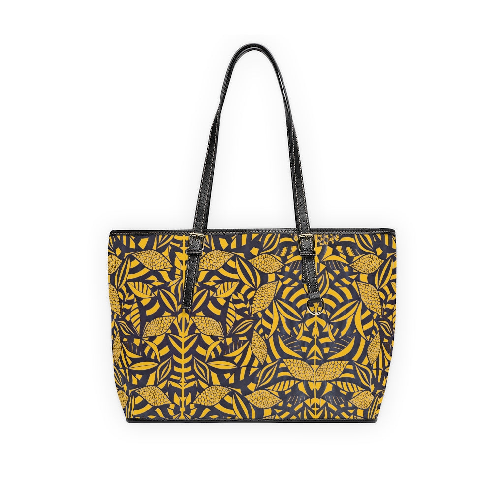 Yellow Tropical Minimalist PU Leather Shoulder Bag