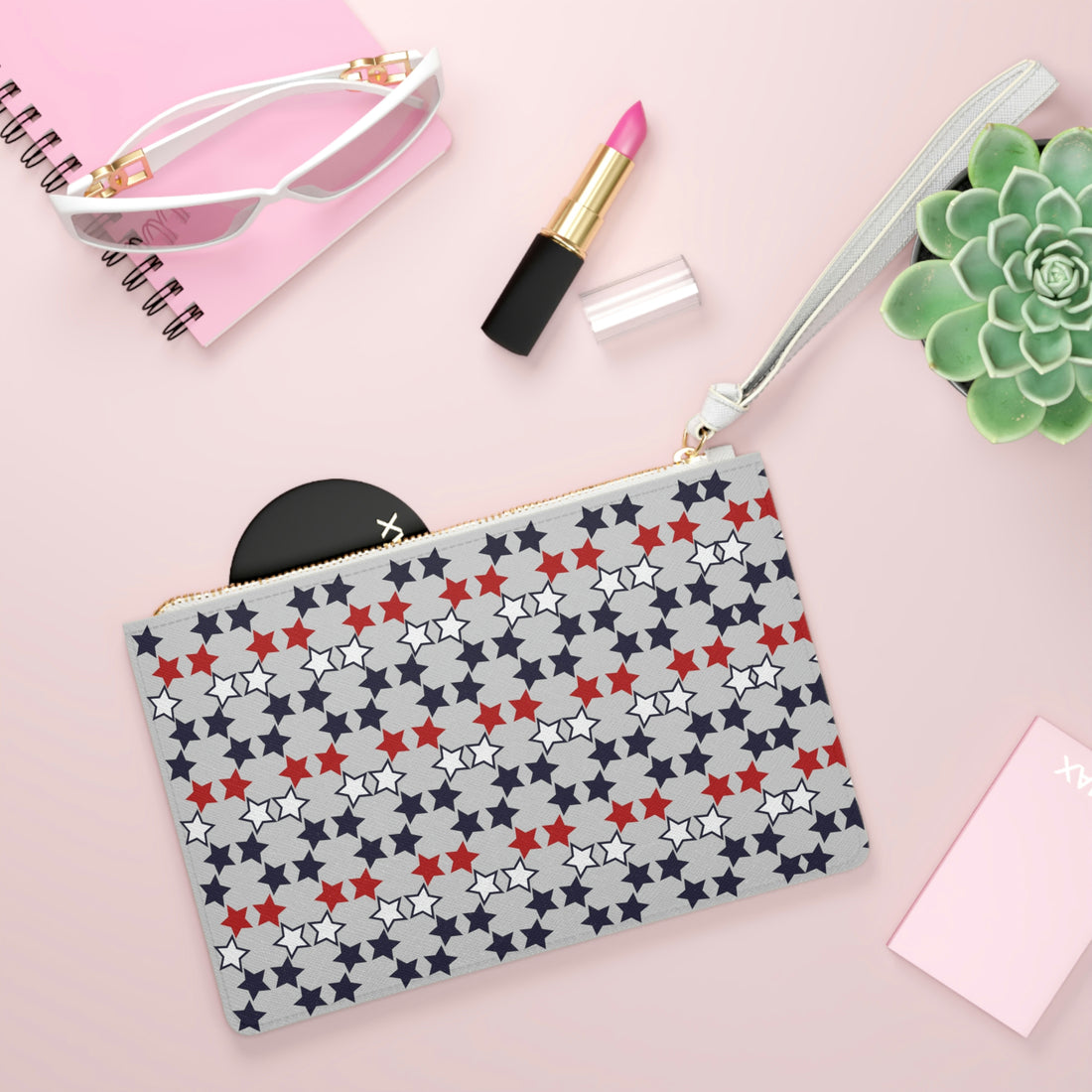 slate star print clutch bag