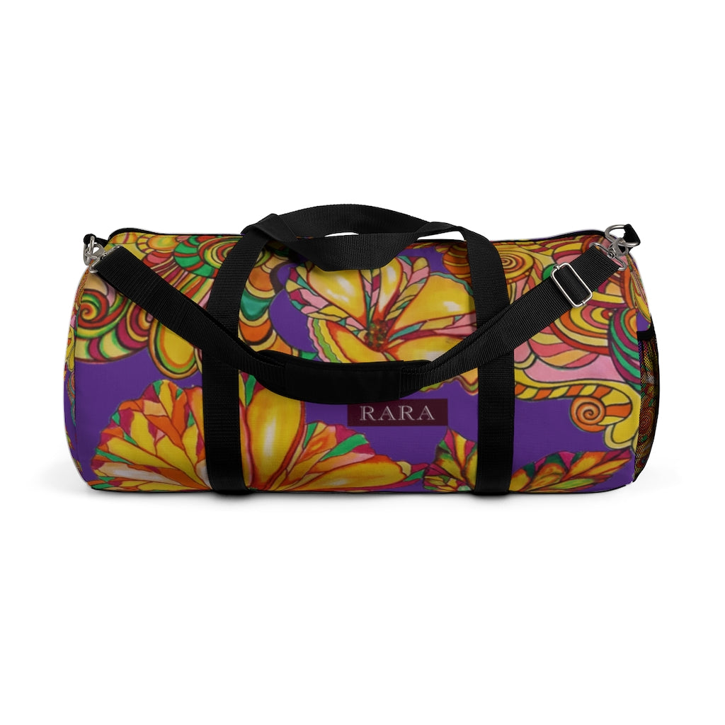 Artsy Floral Purple Duffel Bag