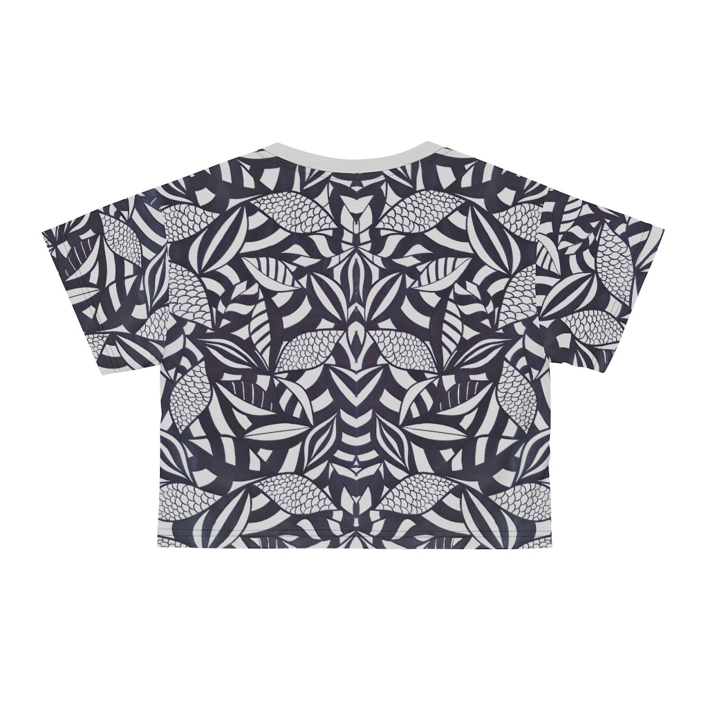 Slate Tropical Minimalist AOP Crop Tee