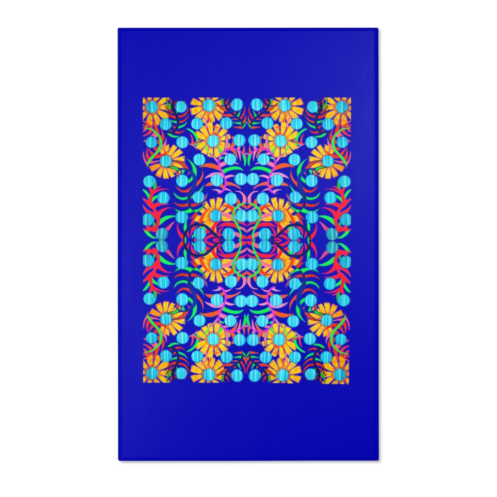 Sun Flower Royal Blue Area Rug