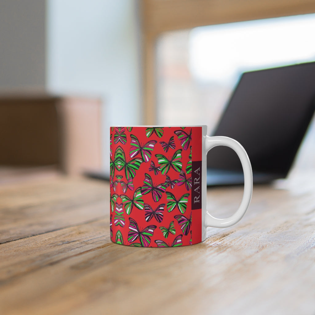 Butterflies Red Mug 11oz