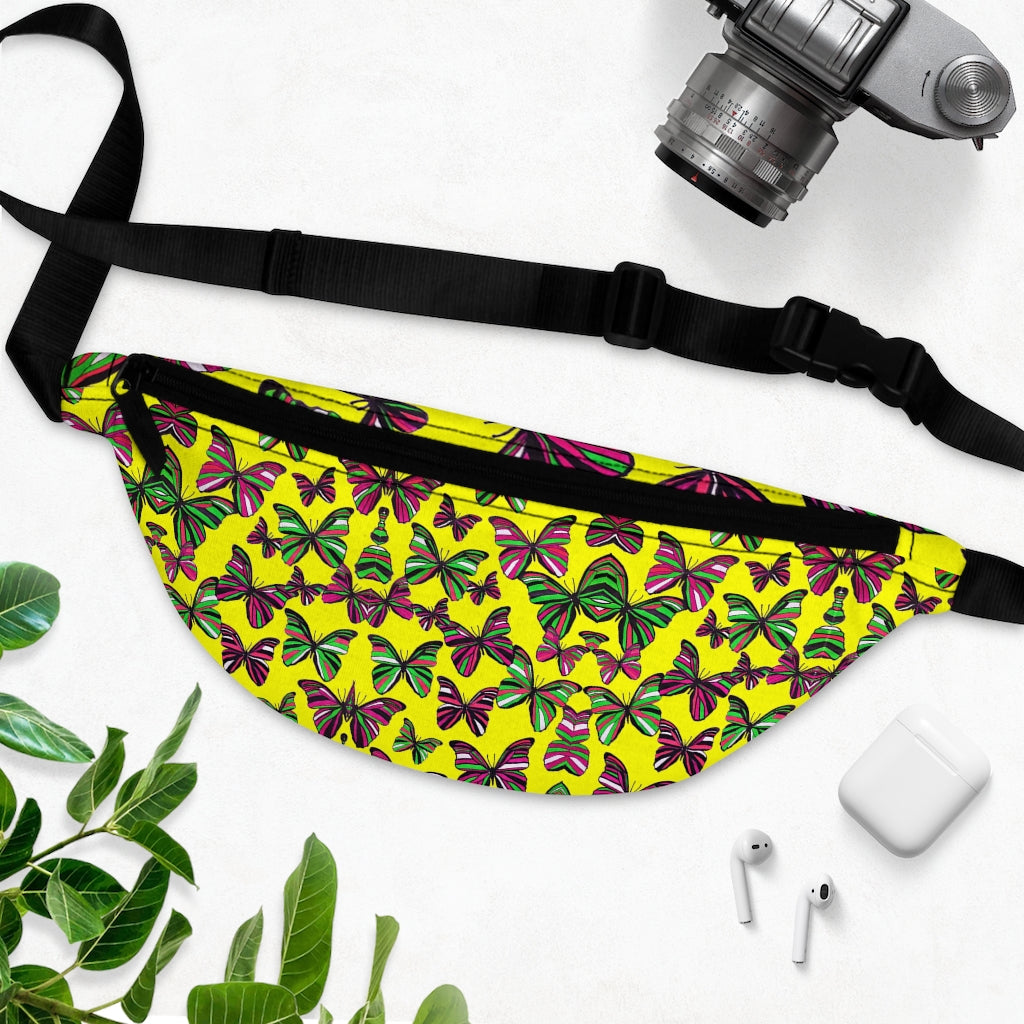 Butterflies Bright Yellow Fanny Pack