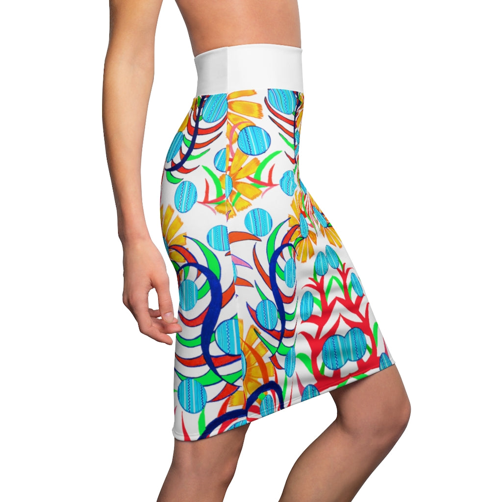 Sunflower White Pencil Skirt