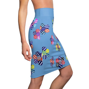 Sky Candy Florals Print Pencil Skirt