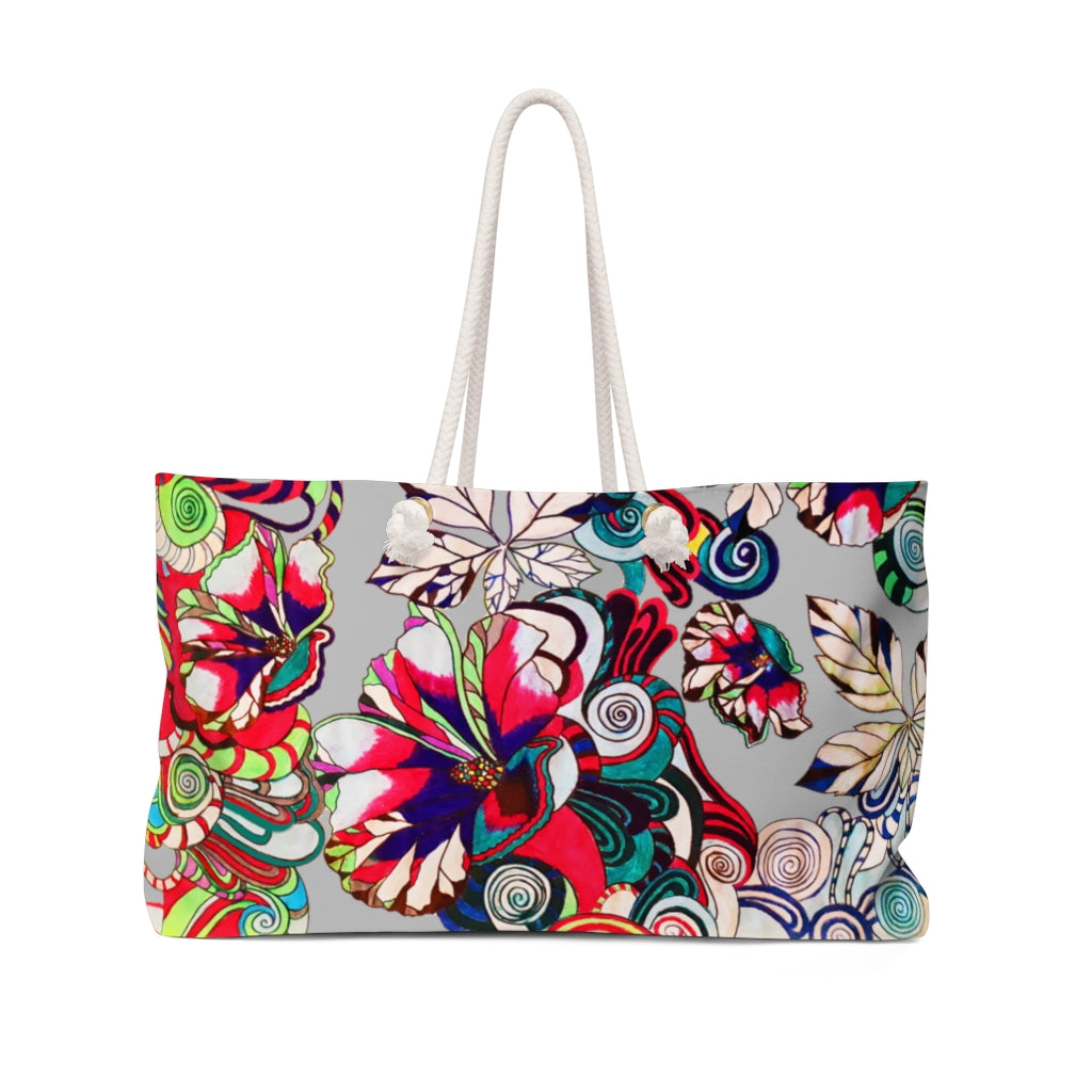 Artsy Floral Pop Slate Weekender Bag