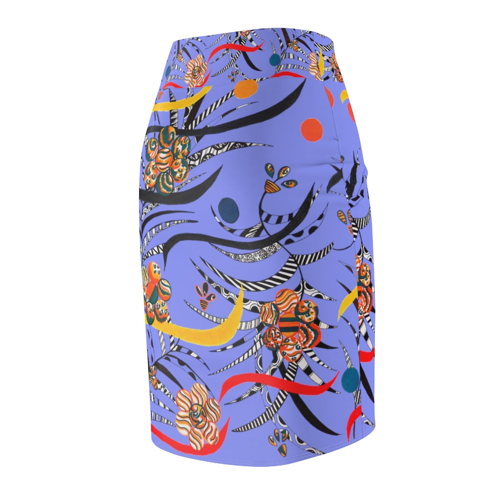 Very Peri Wilderness Print Pencil Skirt