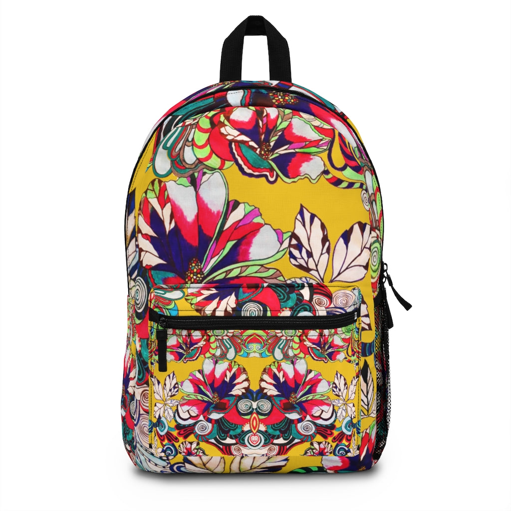 Yellow Artsy Floral Pop Backpack