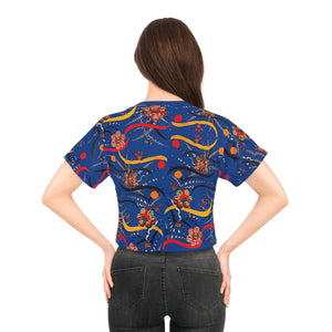 Royal Blue Wilderness AOP Printed Crop Tee