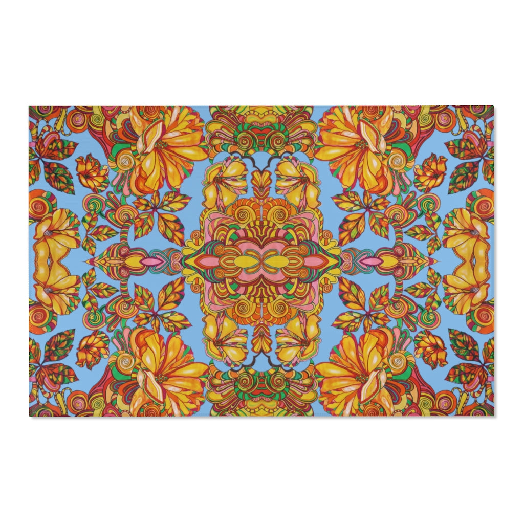 Artsy Floral Sky Area Rug
