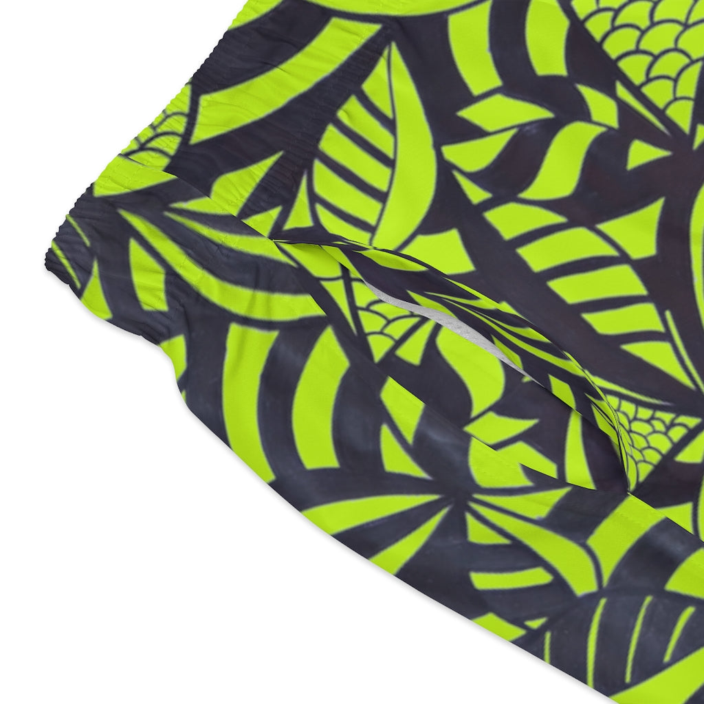 Lime Tropical Minimalist Men's Swimming Trunks