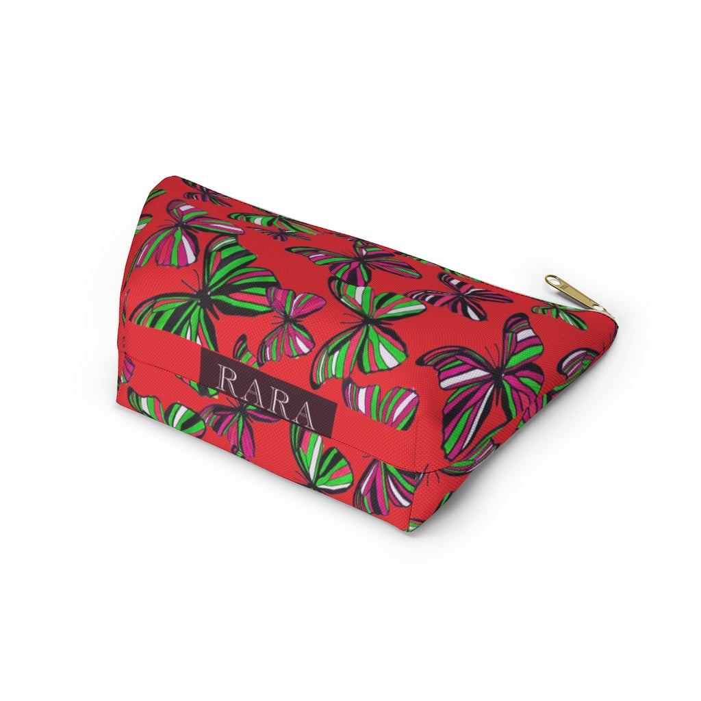 Butterflies Red Accessory Pouch