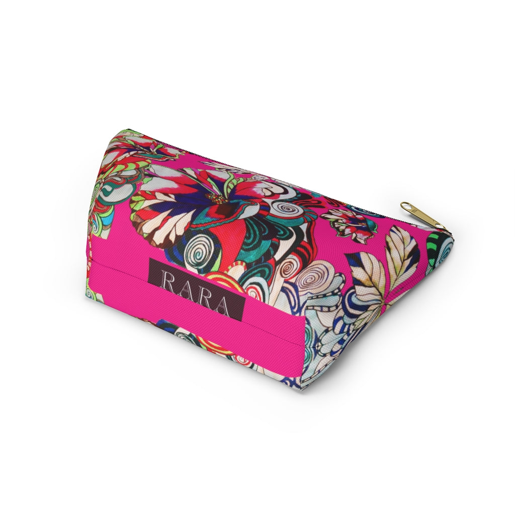 Floral Pop Hot Pink Accessory Pouch