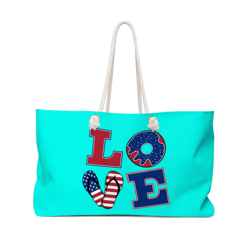 American Love Cyan Weekender Bag