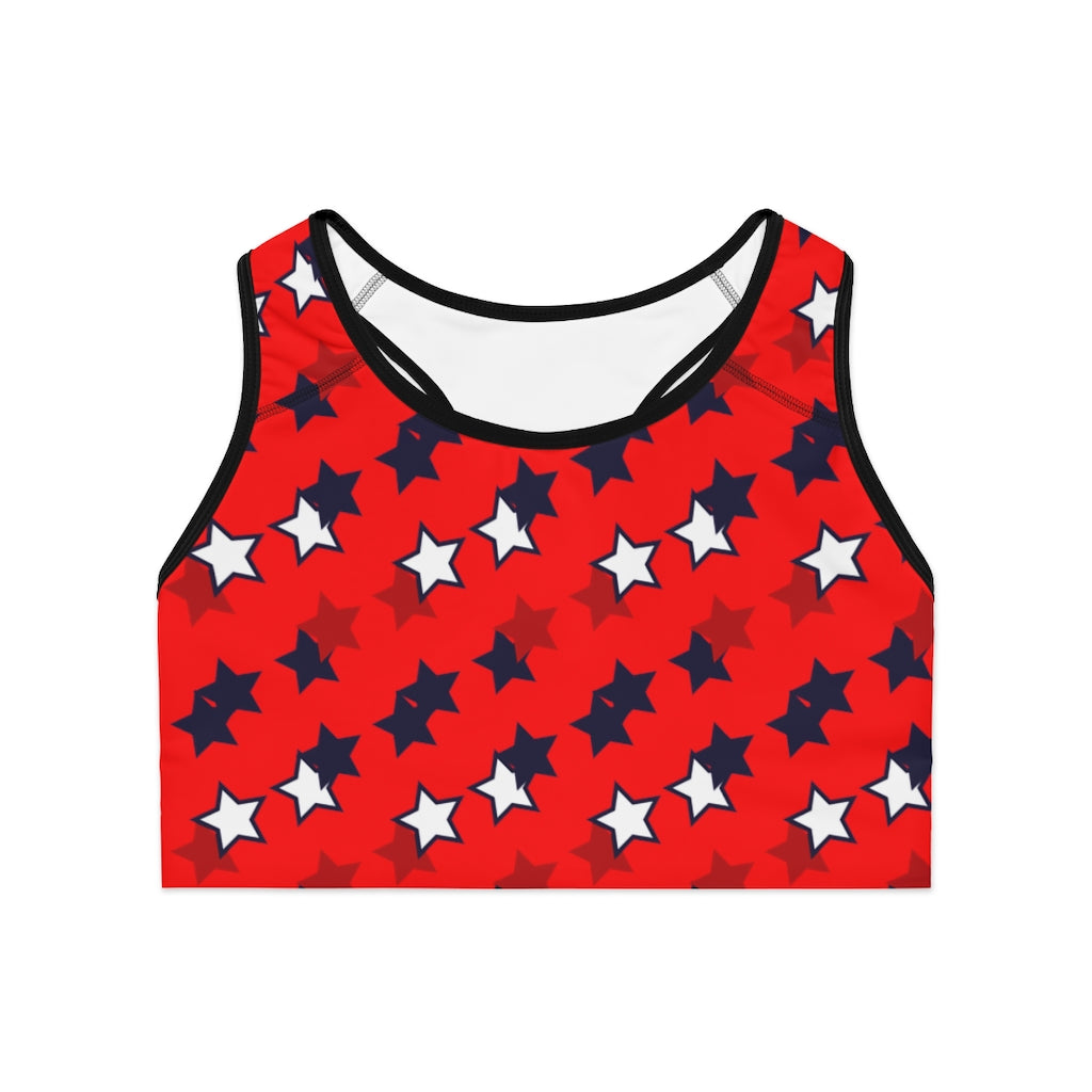 Red Star Print (AOP) Sports Bra