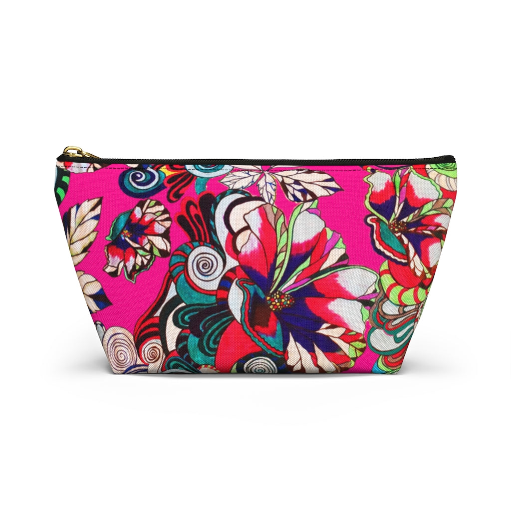 Floral Pop Hot Pink Accessory Pouch