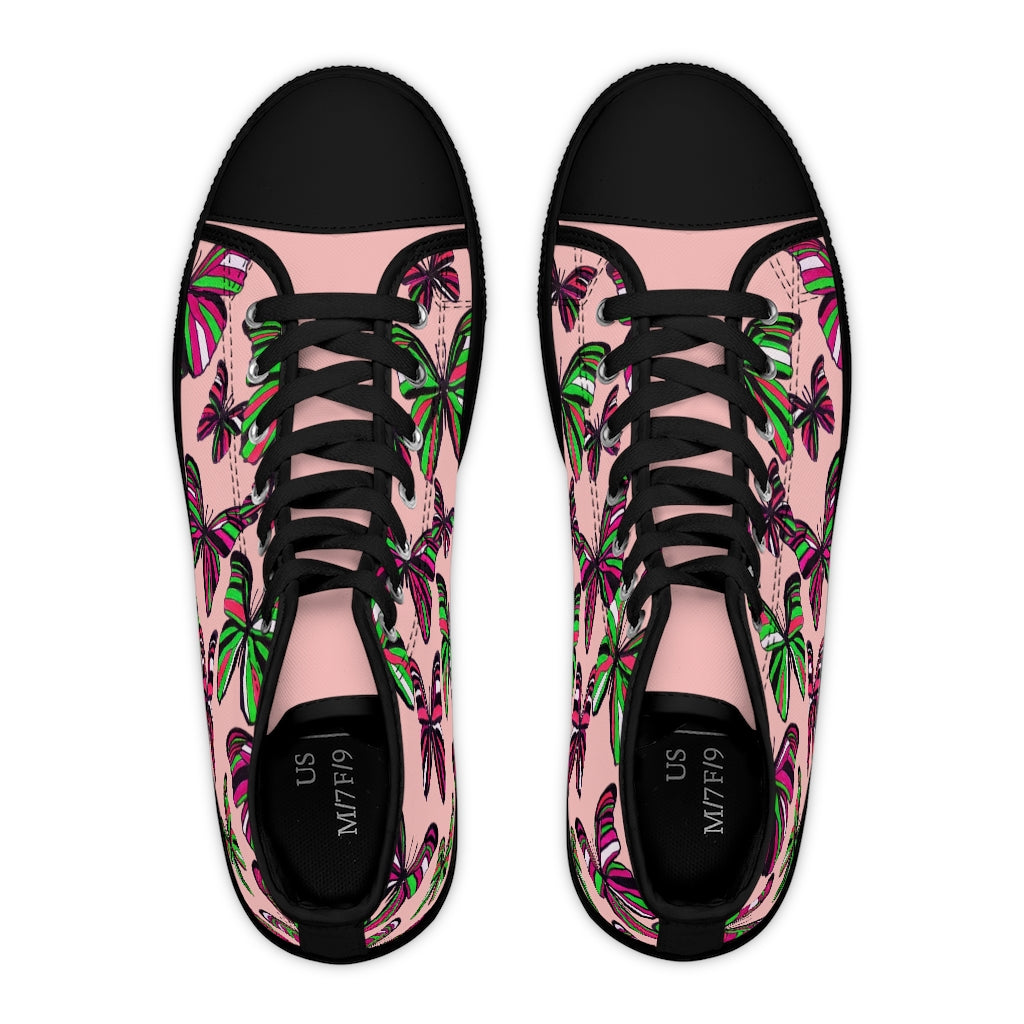 Blush Butterflies Women's High Top Sneakers