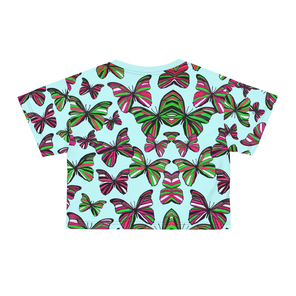 Icy Butterfly AOP Crop Tee