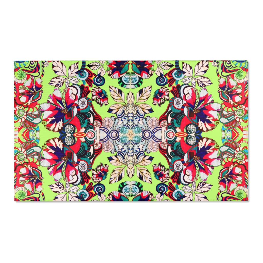 Artsy Floral Pop Lime Area Rug