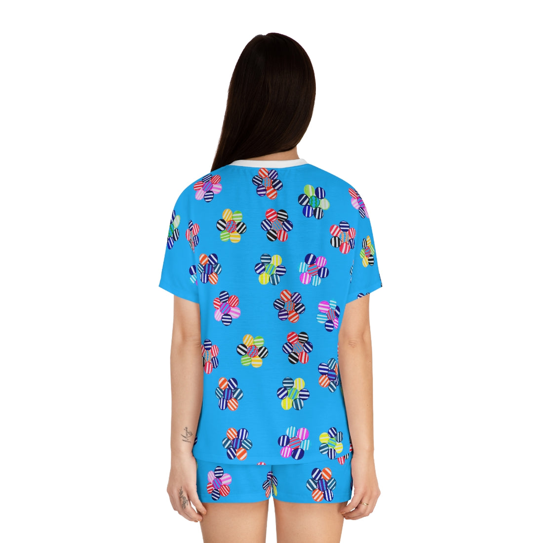 Aqua Candy Floral Short Pajama Set (AOP)