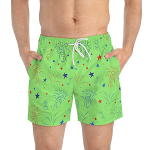 Men's Firecracker Fresh Green Swimming Trunks