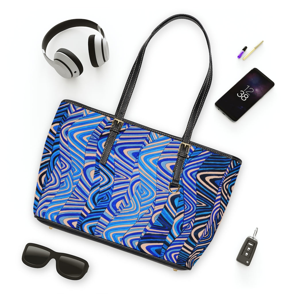 nude psychedelic print tote bag