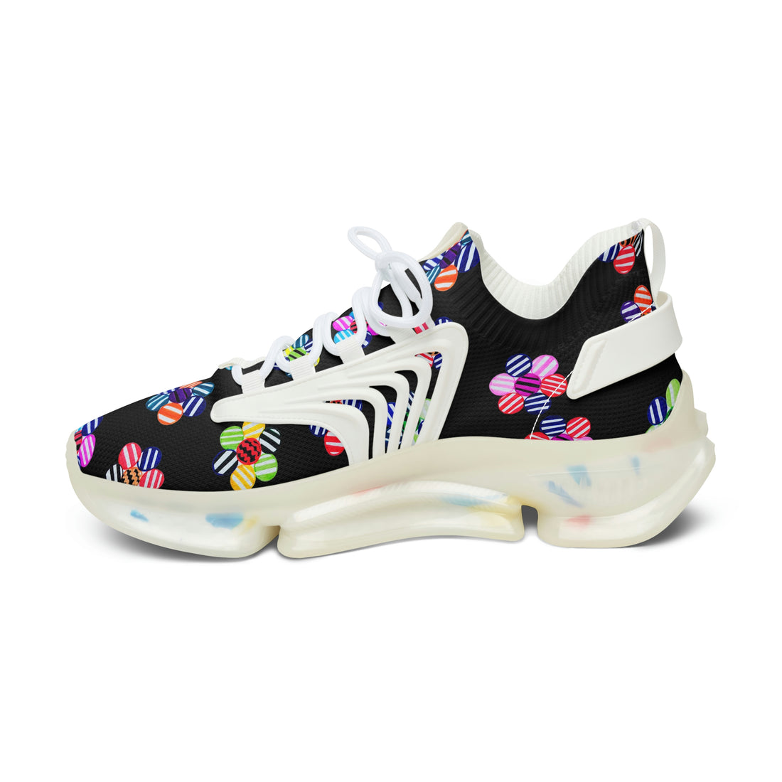 Black Candy Floral Printed OTT Women's Mesh Knit Sneakers