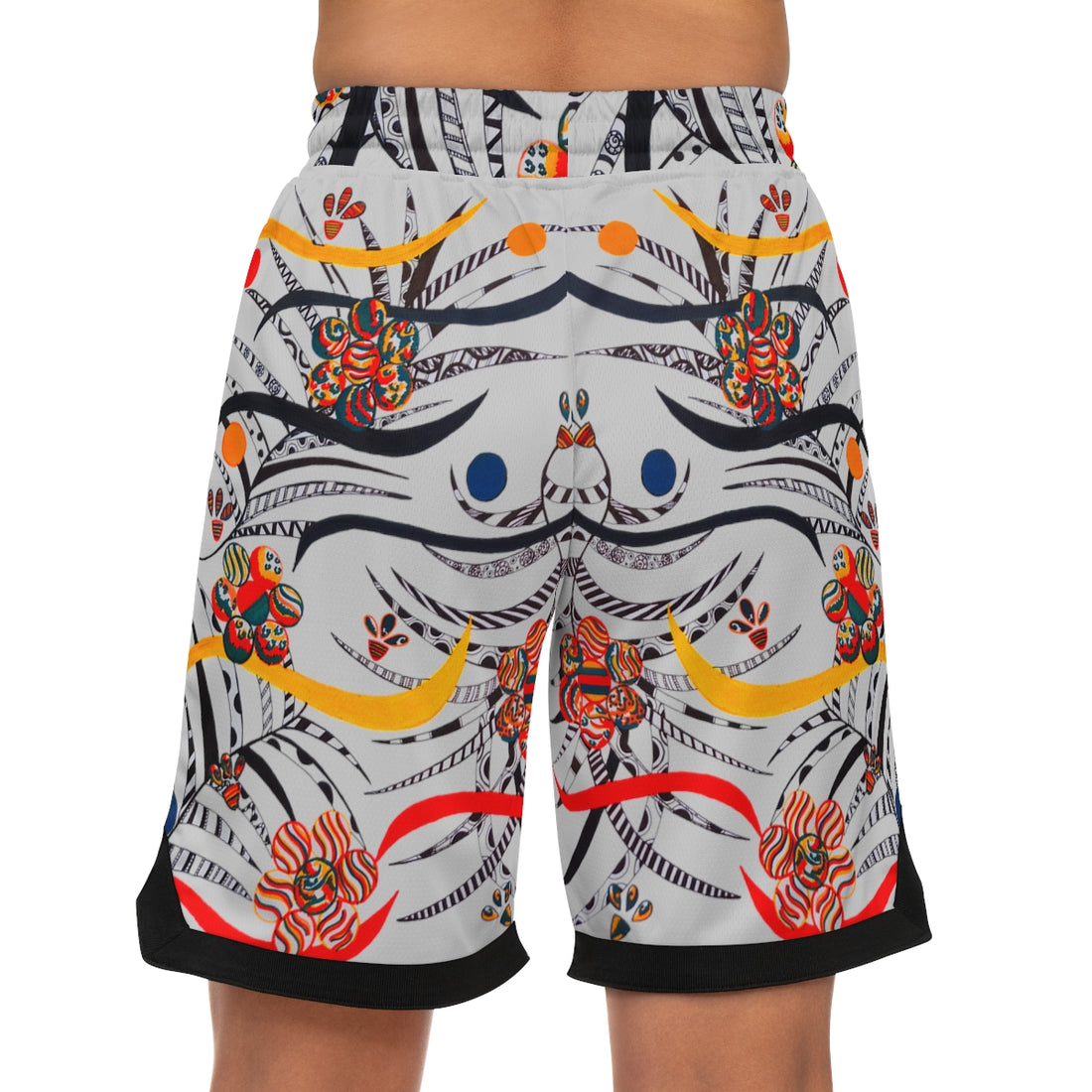 floral & jungle print basketball shorts for men