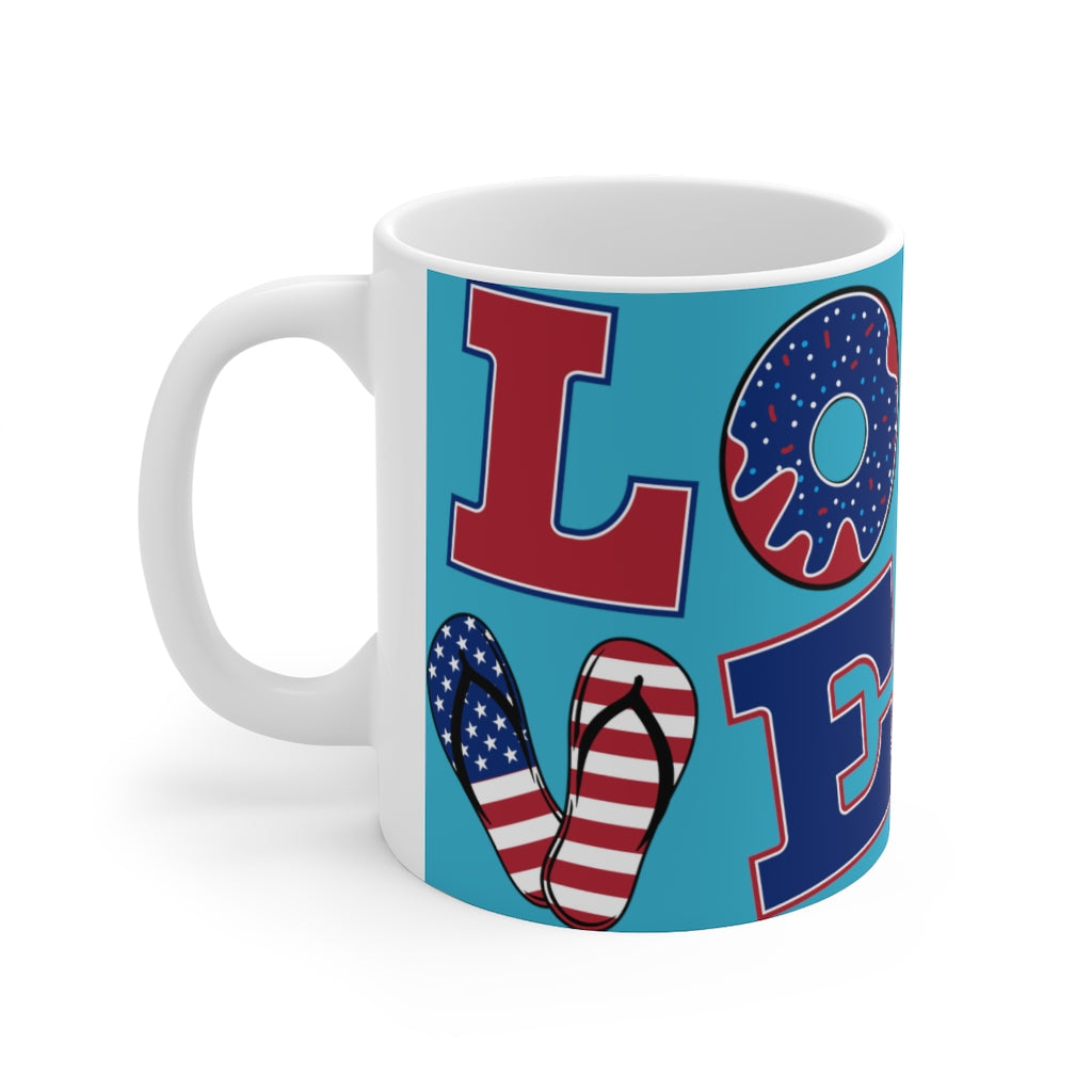 LOVE Ceramic Aqua Mug 11oz