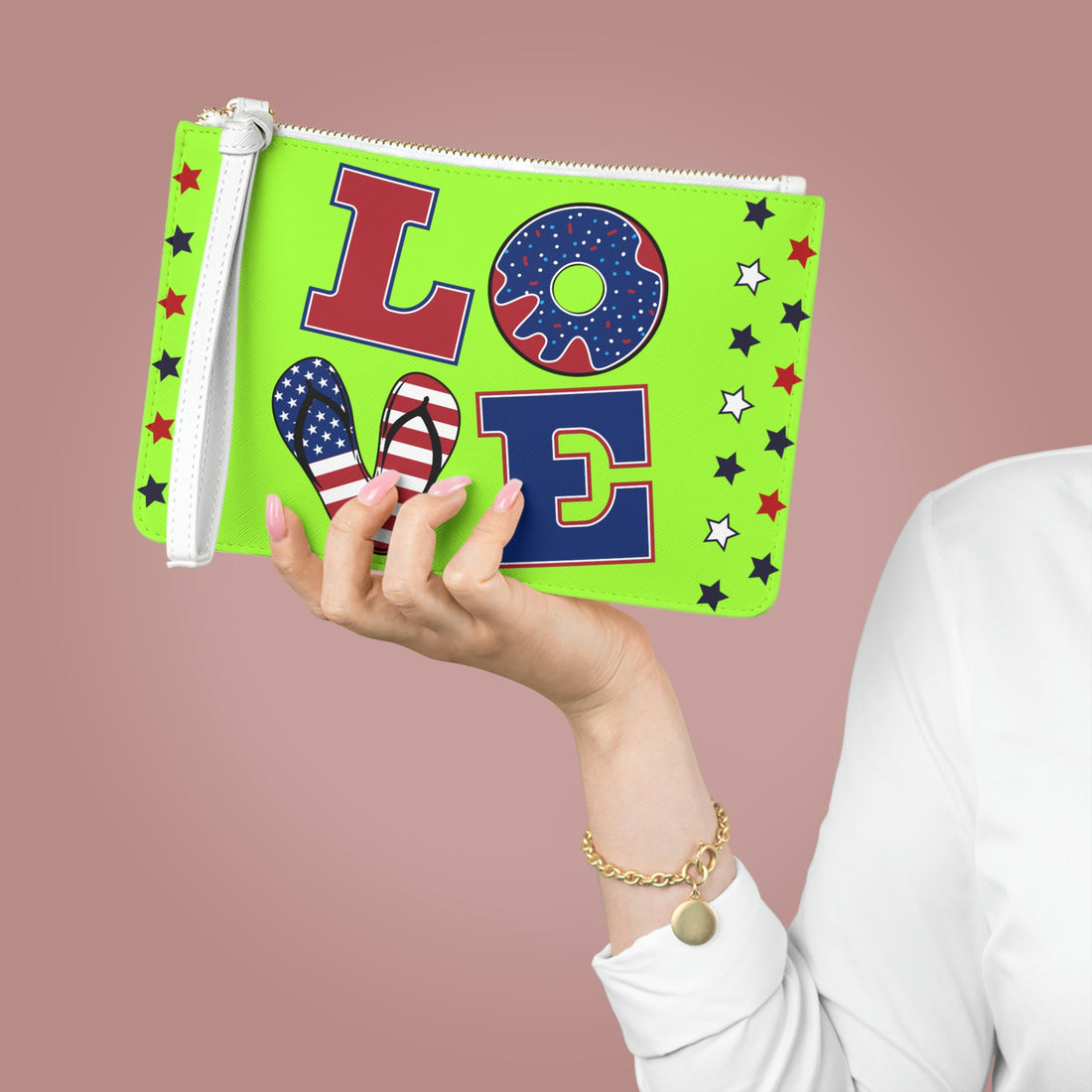 Lime Green American Love Clutch Bag