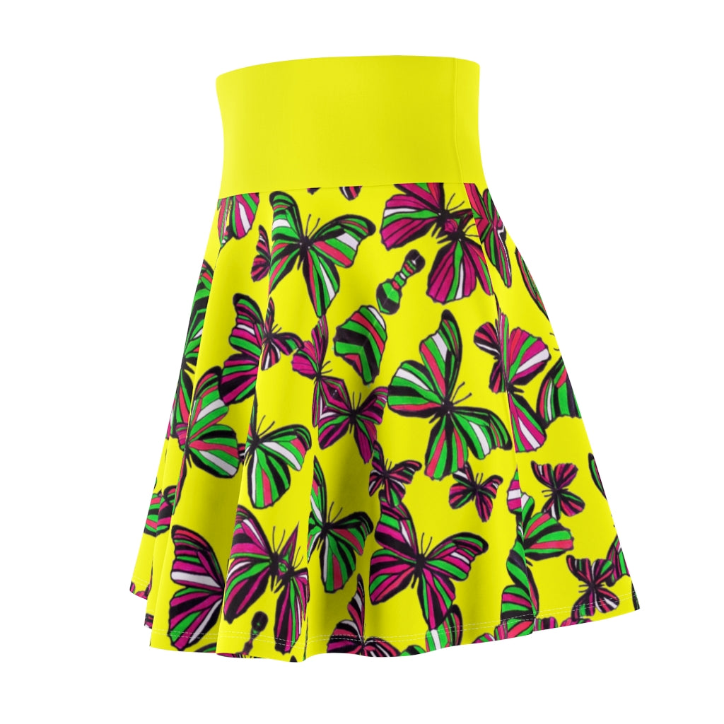 Butterflies Canary Skater Skirt