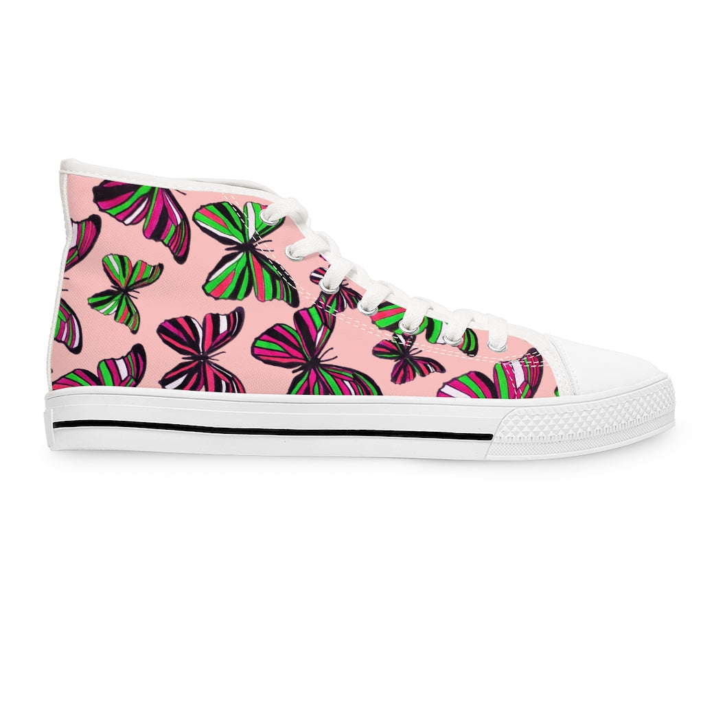 Blush Butterflies Women's High Top Sneakers