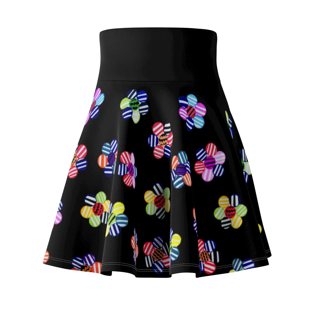 Black Candy Florals Skater Skirt