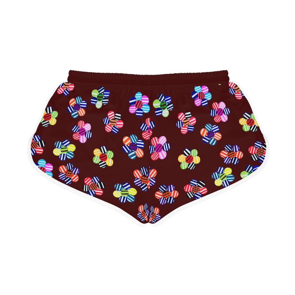 Marsala Candy Florals Relaxed Shorts