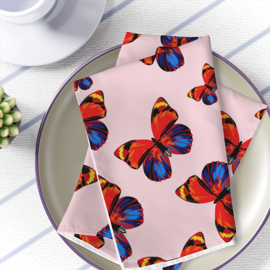 Tangerine Butterflies Napkin