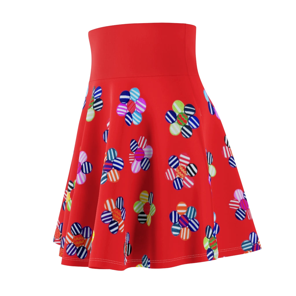 Red Candy Florals Skater Skirt