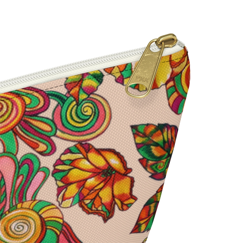 Nude Artsy Floral Accessory Pouch