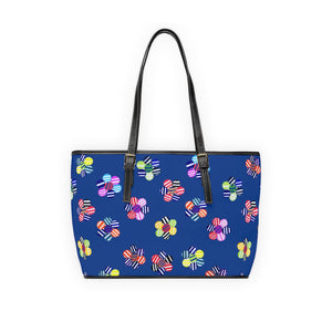 Blue Candy Florals PU Leather Shoulder Bag