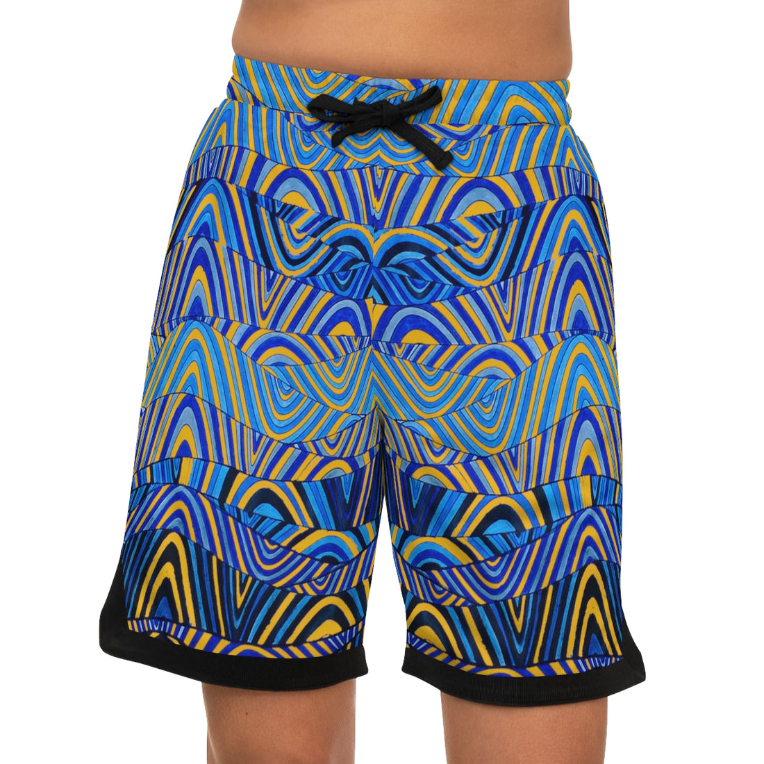 Yellow Sonic Basketball Rib Shorts (AOP)