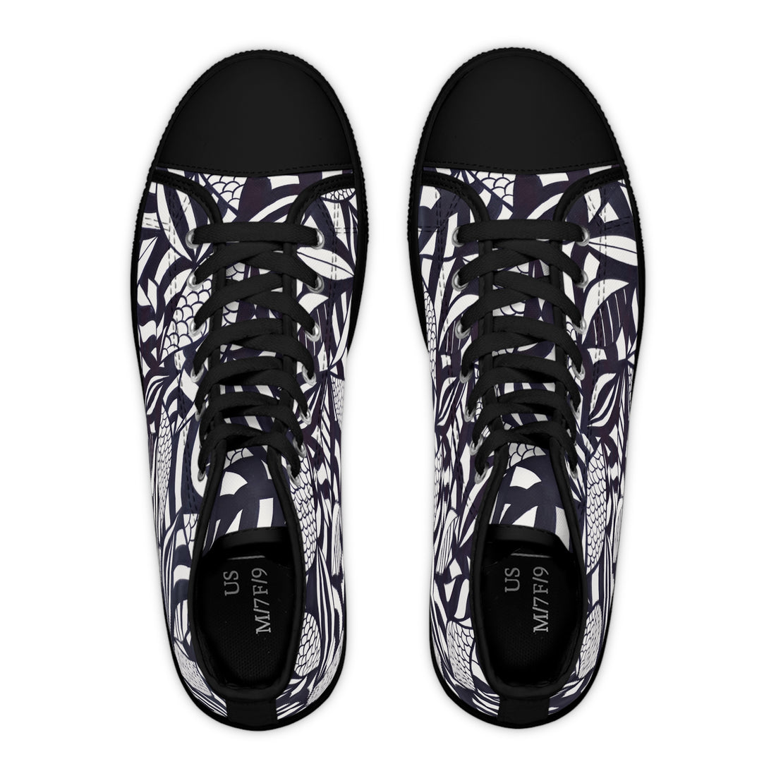 White Tropical Minimalist Women's AOP High Top Sneakers